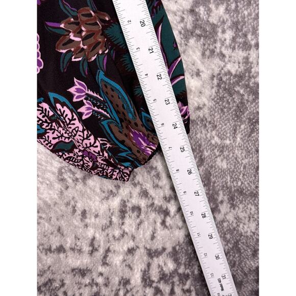 Rhode Blouse Small Womens Mock Neck Tropical Floral Top - Picture 5 of 7